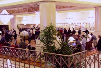 A view of the lobby of the San Francisco Hilton, primary site of the Annual Meeting where over 6,000 chemical engineers attended.
